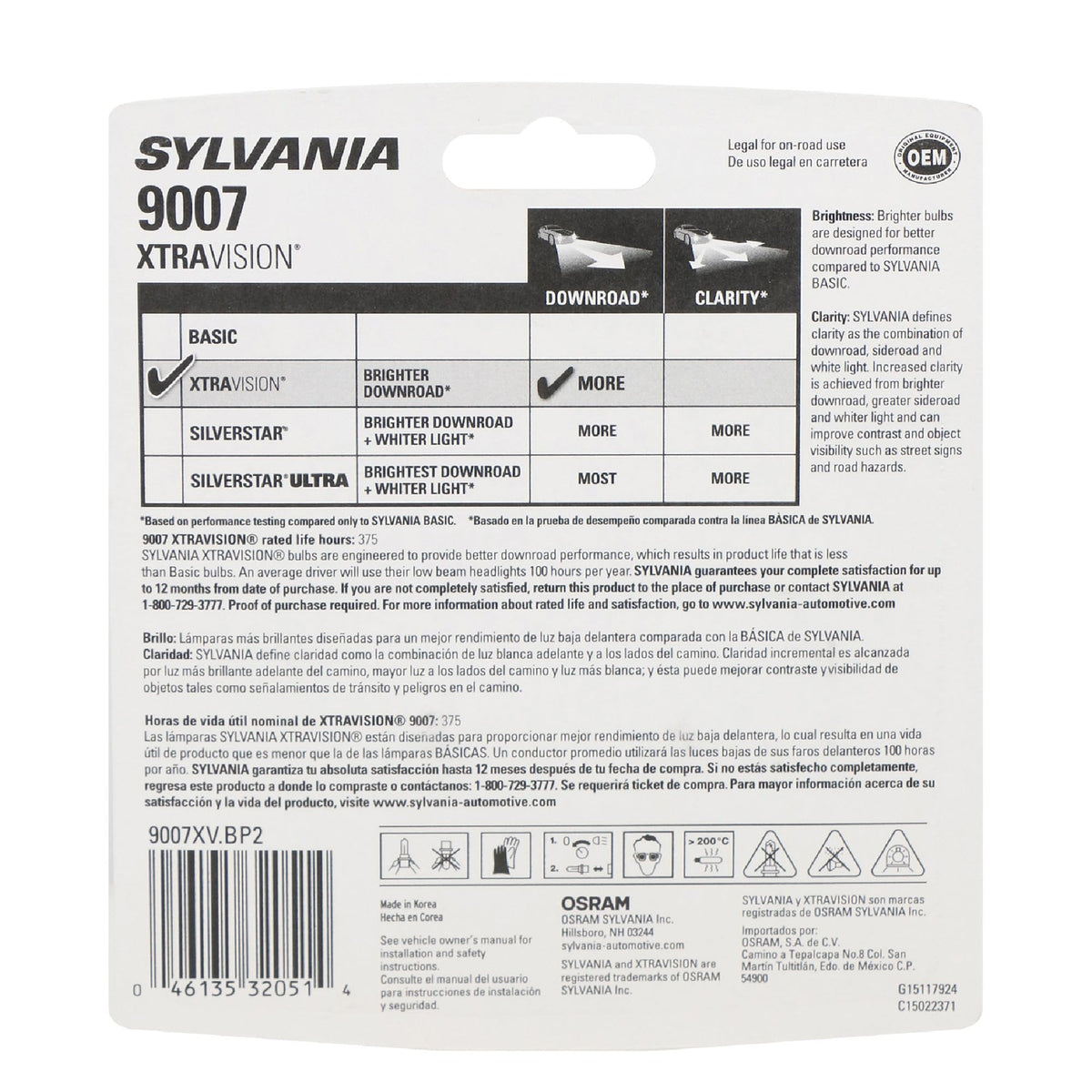 SYLVANIA 9007 close-up filament detail demonstrating durable construction
