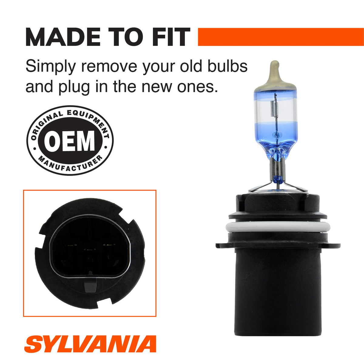 SYLVANIA 9007 bulb installed in headlight illustrating easy upgrade