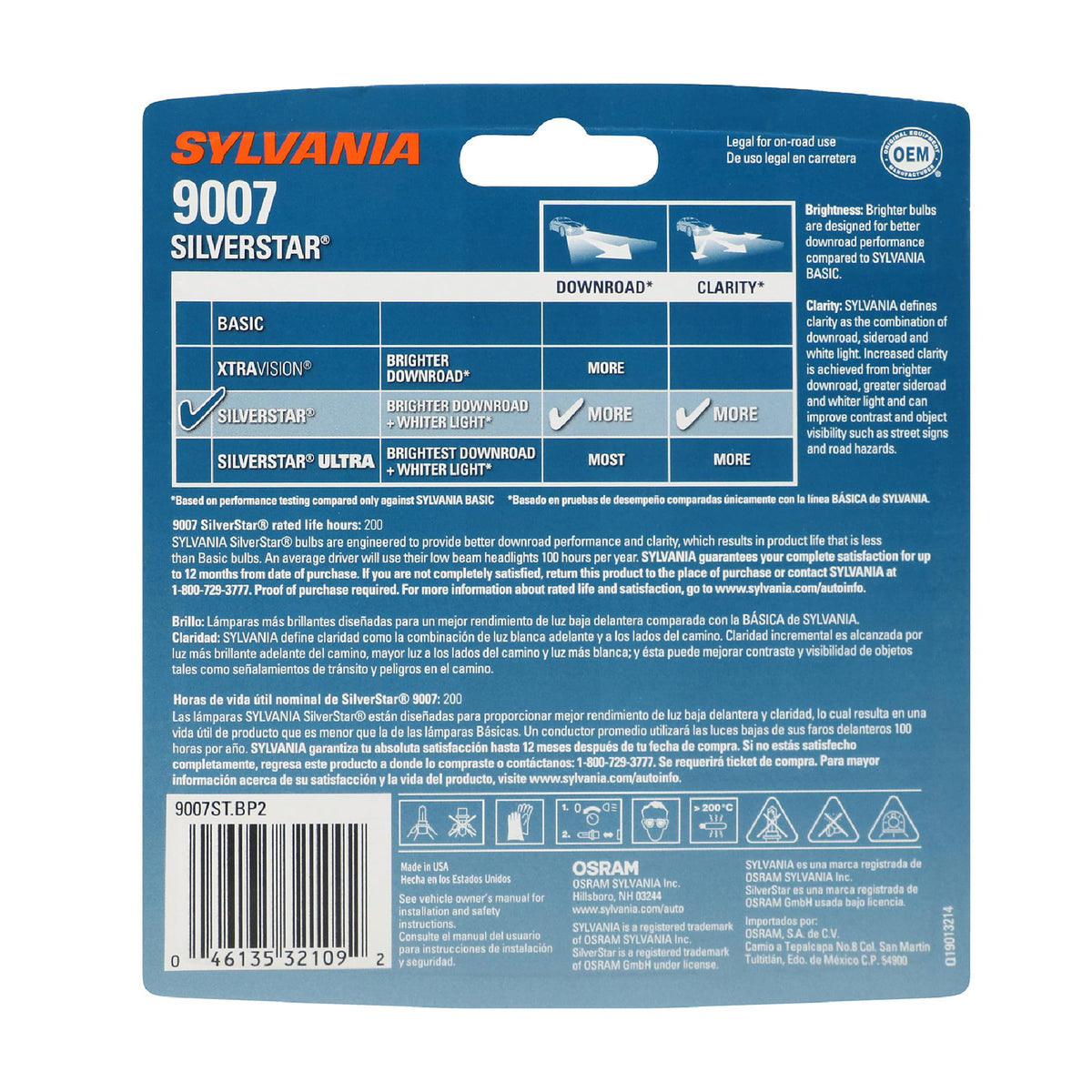SYLVANIA 9007 SilverStar close-up filament detail improving beam focus