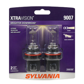 SYLVANIA 9007 XtraVision front packaging showing product and benefits