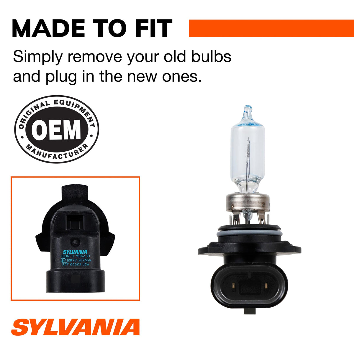 SYLVANIA 9012 SilverStar filament and coating close-up illustrating whiter light