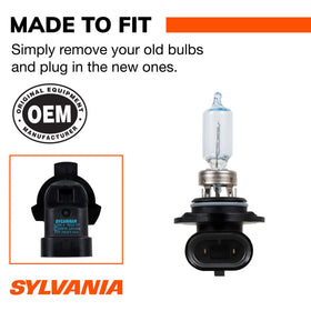 SYLVANIA 9012 SilverStar filament and coating close-up illustrating whiter light