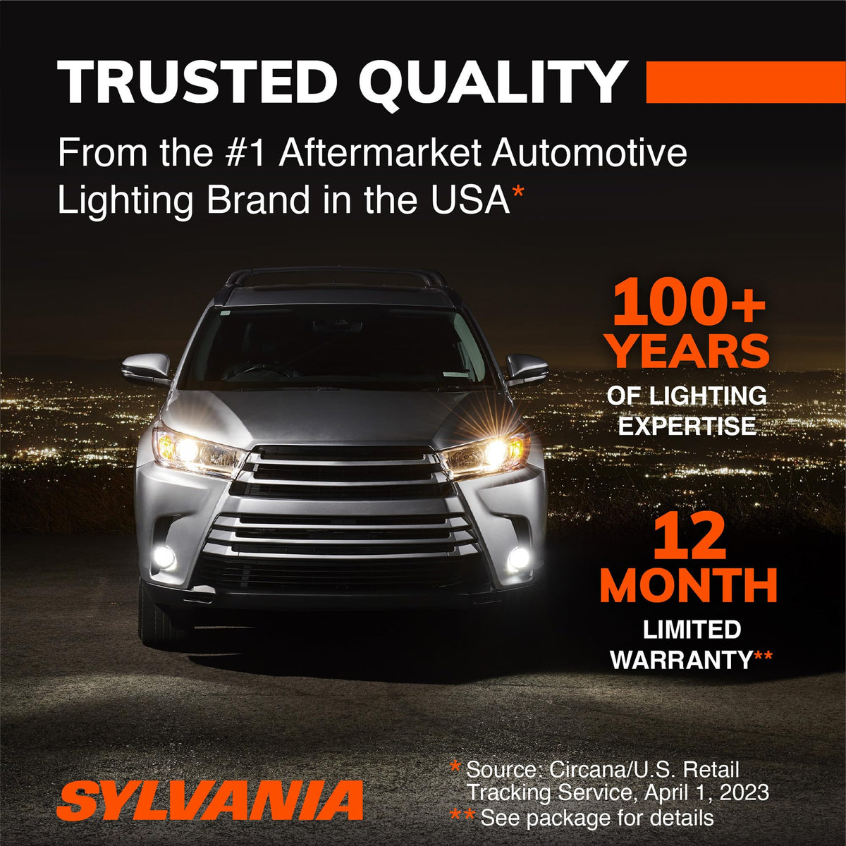 SYLVANIA 9012 XtraVision night driving scene showing improved illumination for safer visibility benefit