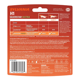 SYLVANIA H1 bulb close-up highlighting finish and connector