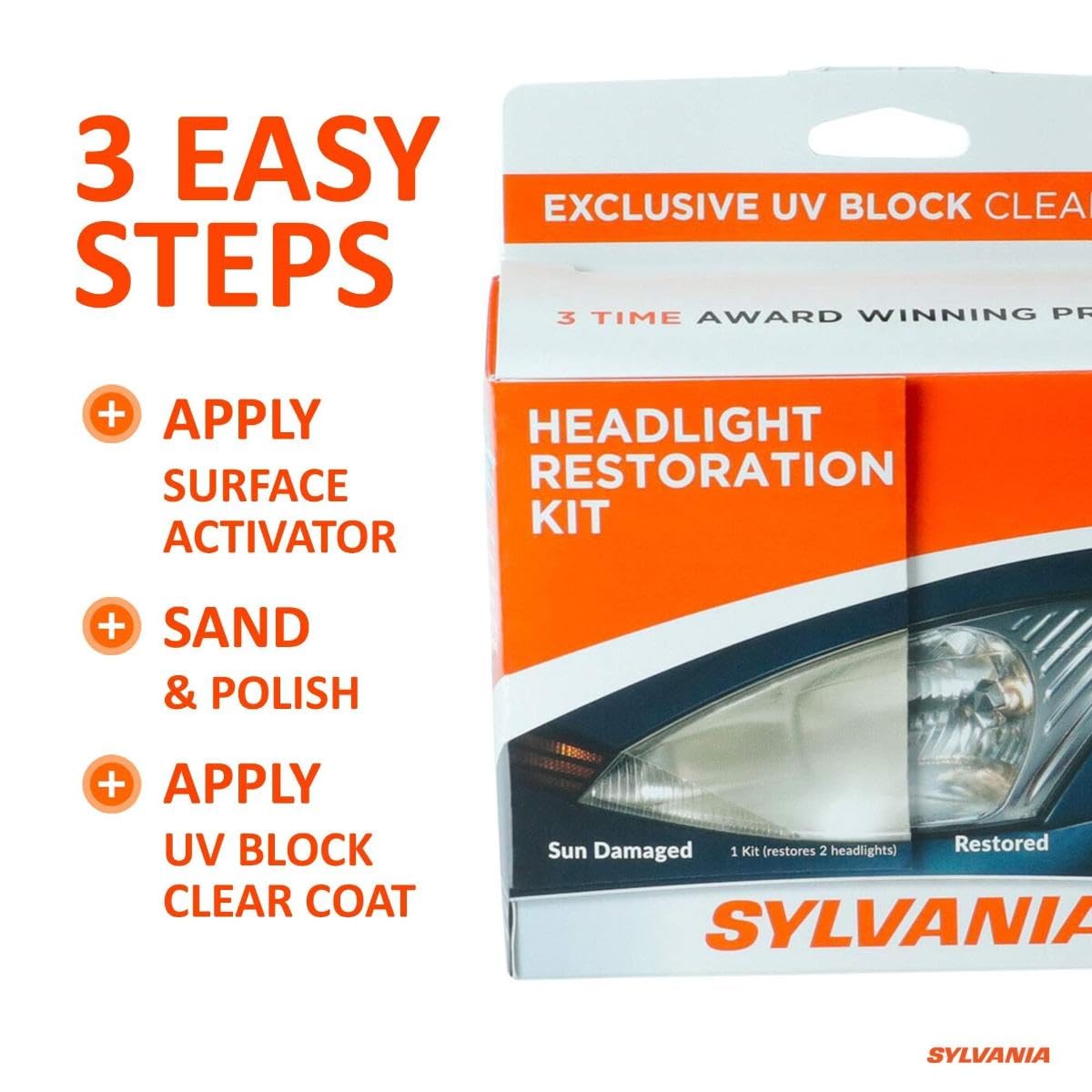 SYLVANIA clarifying compound close-up polishing plastic to restore transparency