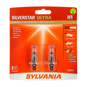 SYLVANIA front packaging showing two H1 bulbs and benefits