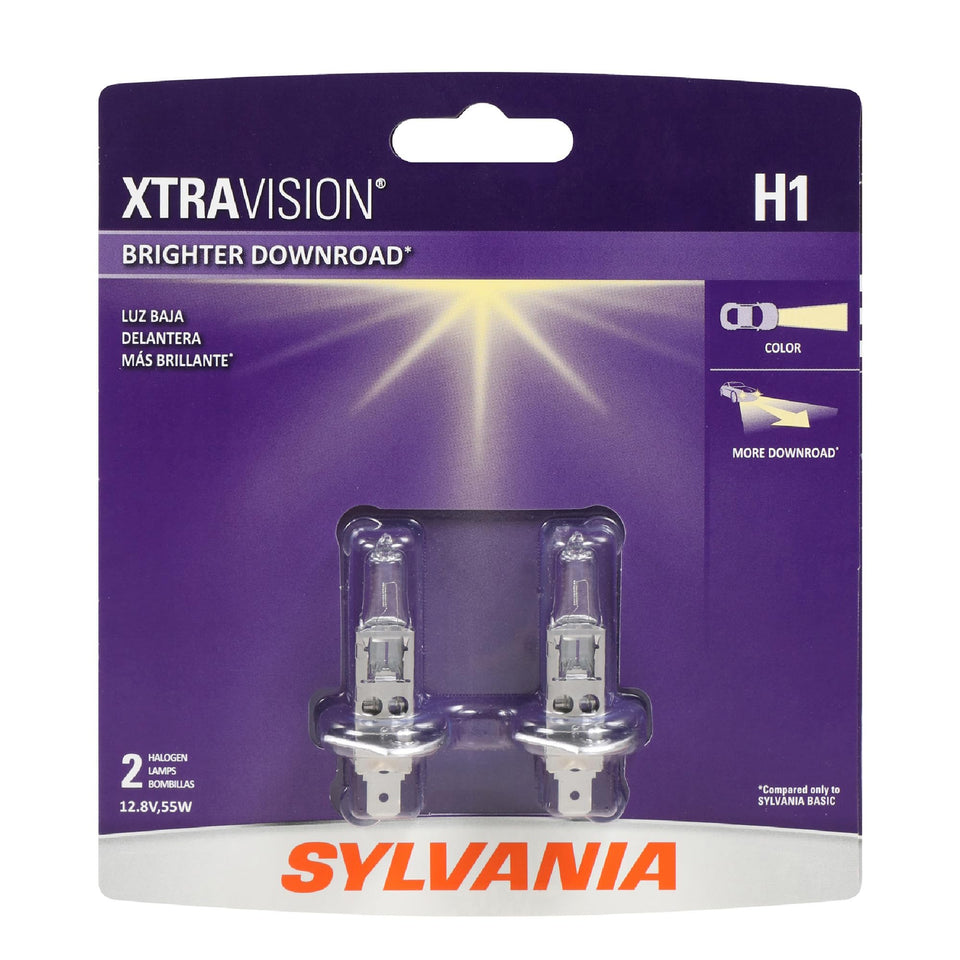 SYLVANIA H1 XtraVision front packaging showing product and benefits