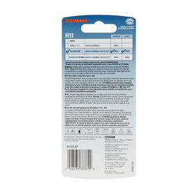 SYLVANIA H11 SilverStar bulb close-up displaying design and easy fit benefit