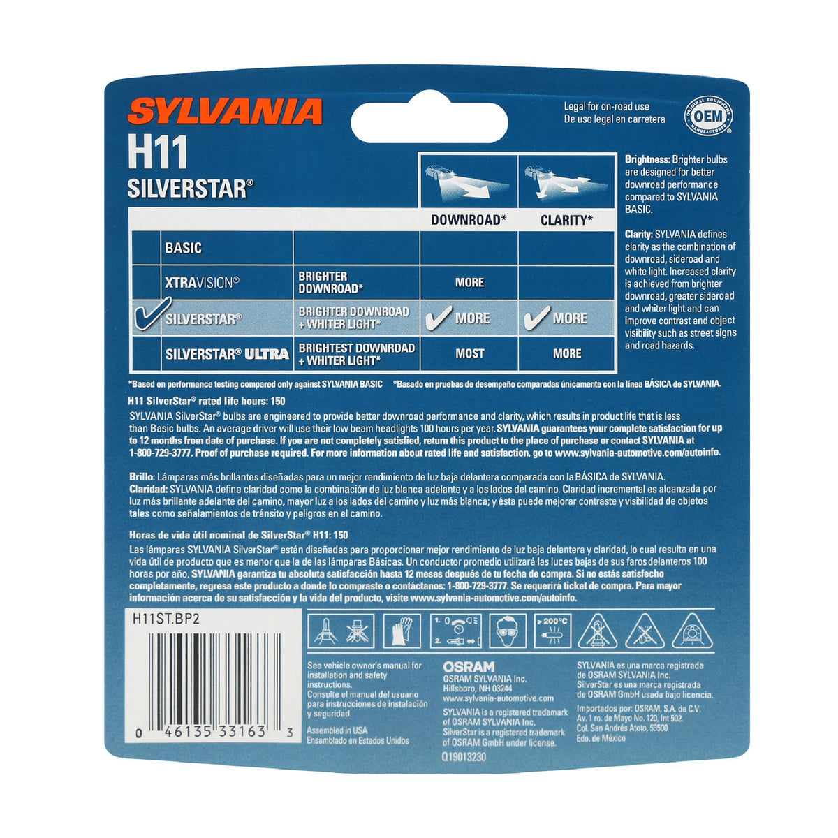SYLVANIA H11 two bulbs removed from box demonstrating ready-to-install convenience