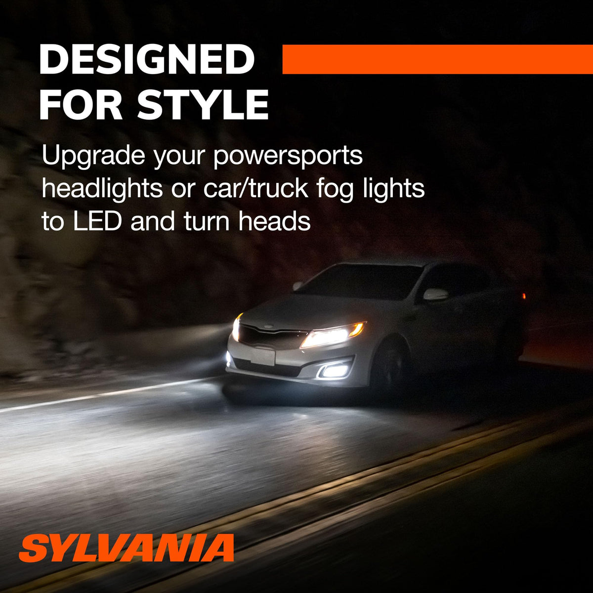 SYLVANIA bulb held in hand illustrating compact size and easy installation