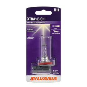 SYLVANIA H11 XtraVision front packaging showing model and fit benefits