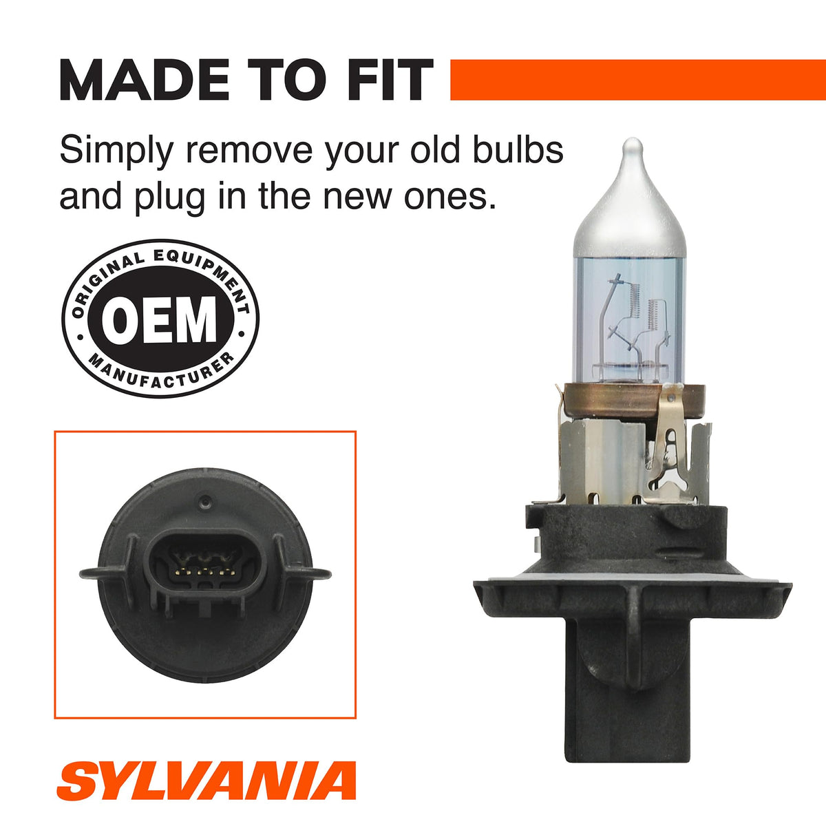 SYLVANIA H13 installed in headlight housing demonstrating clearer beam pattern