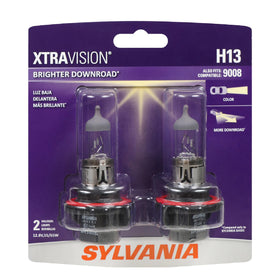 SYLVANIA H13 XtraVision front packaging showing contents and benefits