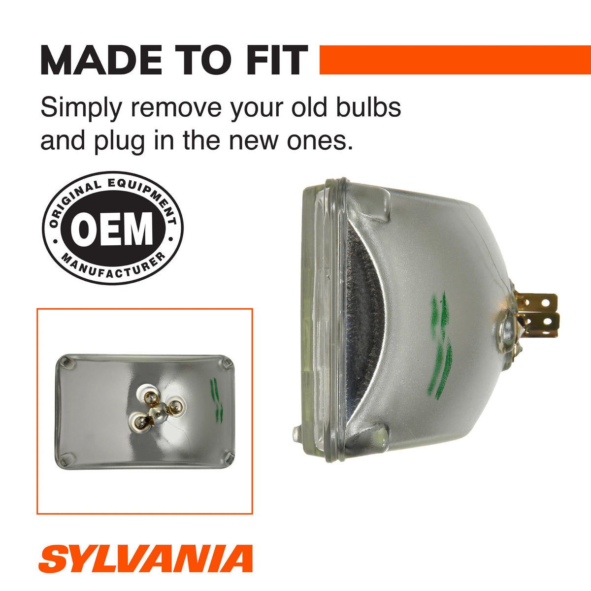 SYLVANIA H4656 beam pattern on road demonstrating improved down-road visibility