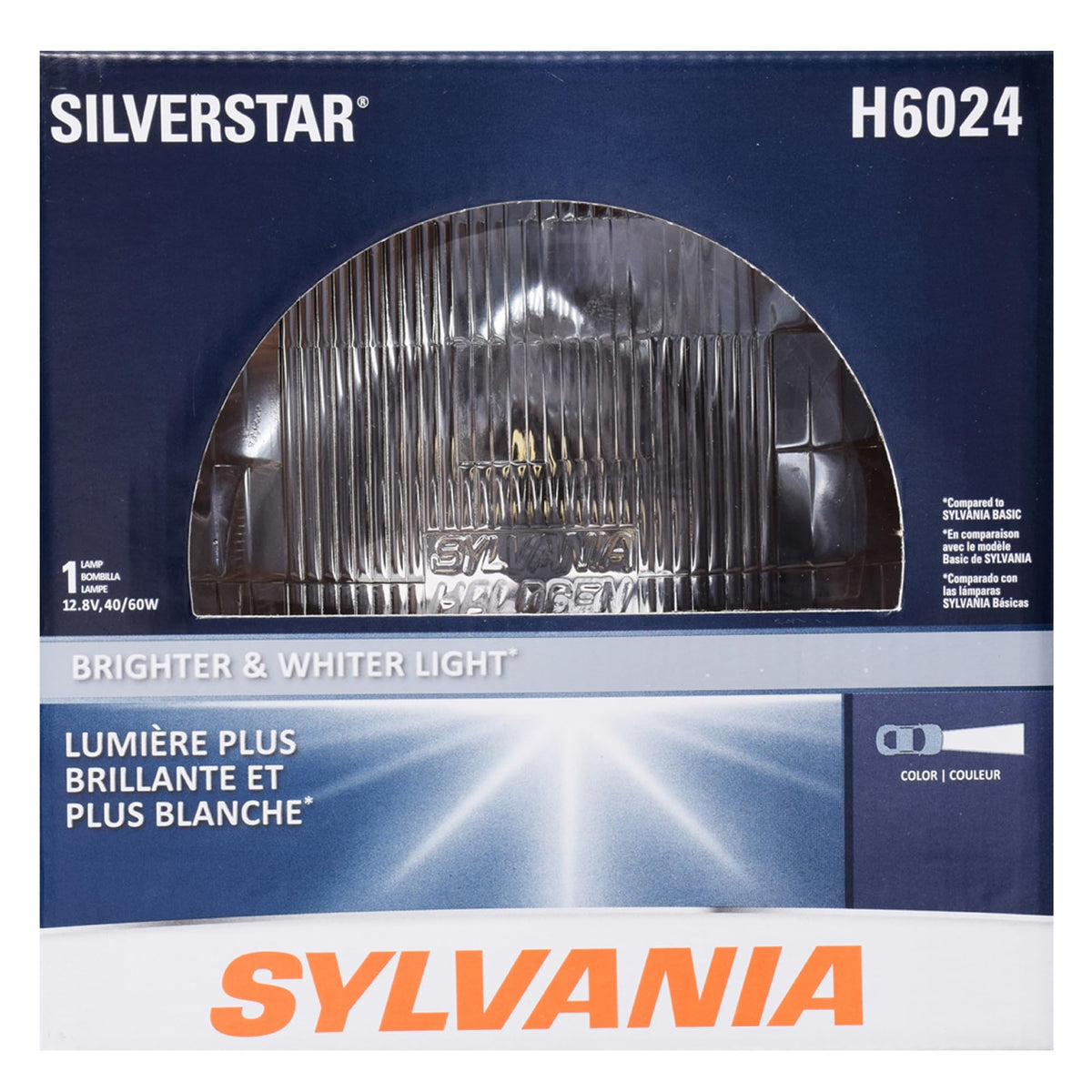 SYLVANIA H6024 front view showing clear lens and bright appearance for better visibility