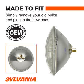 SYLVANIA H6024 installed in vehicle headlight housing offering easy swap benefit