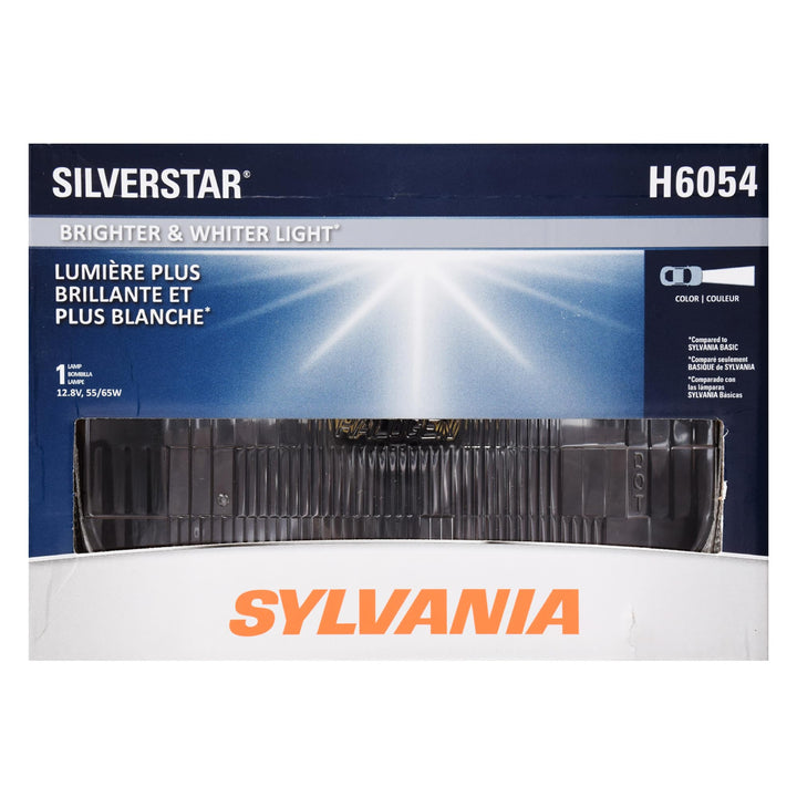 SYLVANIA H6054 front view showing sealed-beam housing and visible lens clarity for better visibility