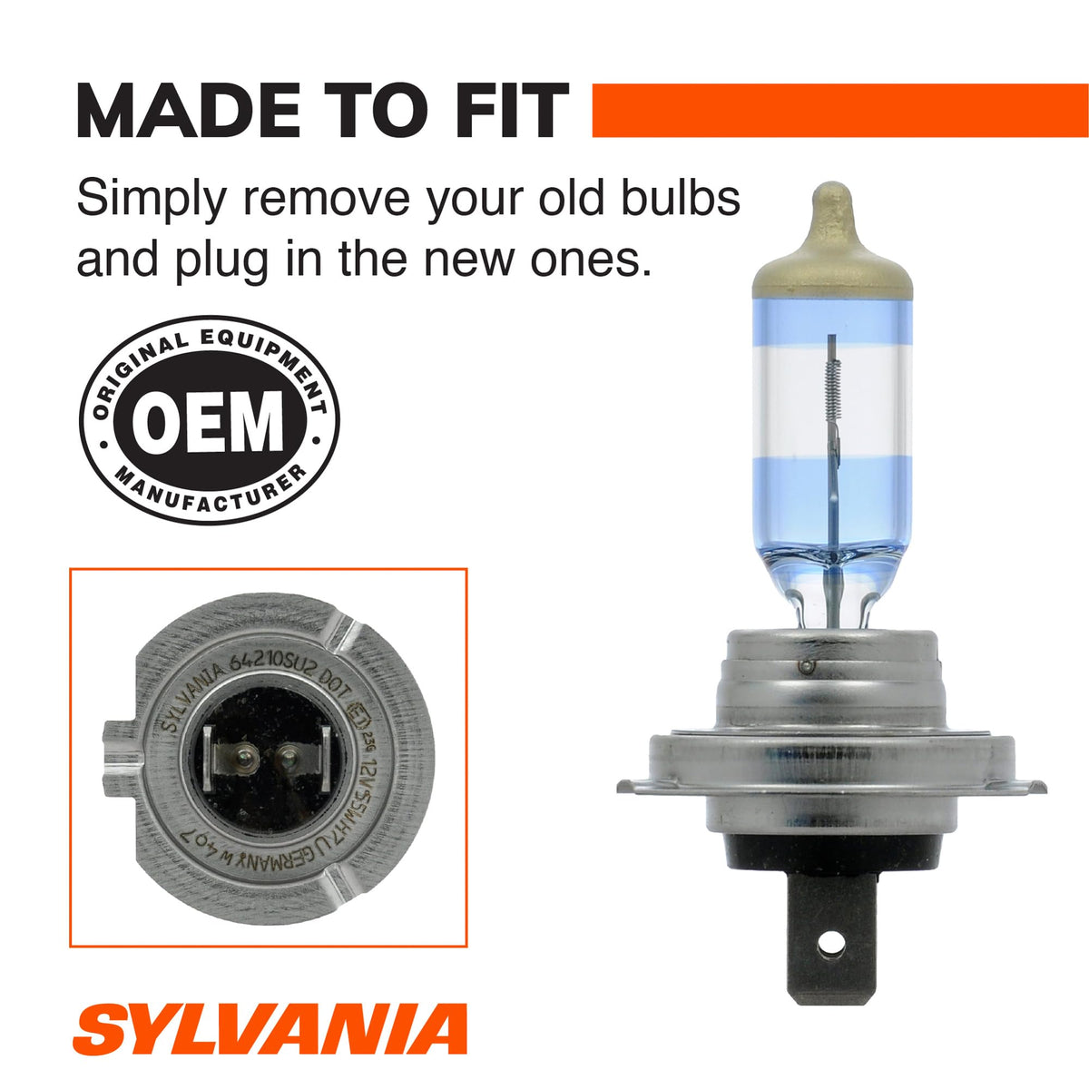 SYLVANIA H7 SilverStar Ultra filament detail emphasizing engineered light output