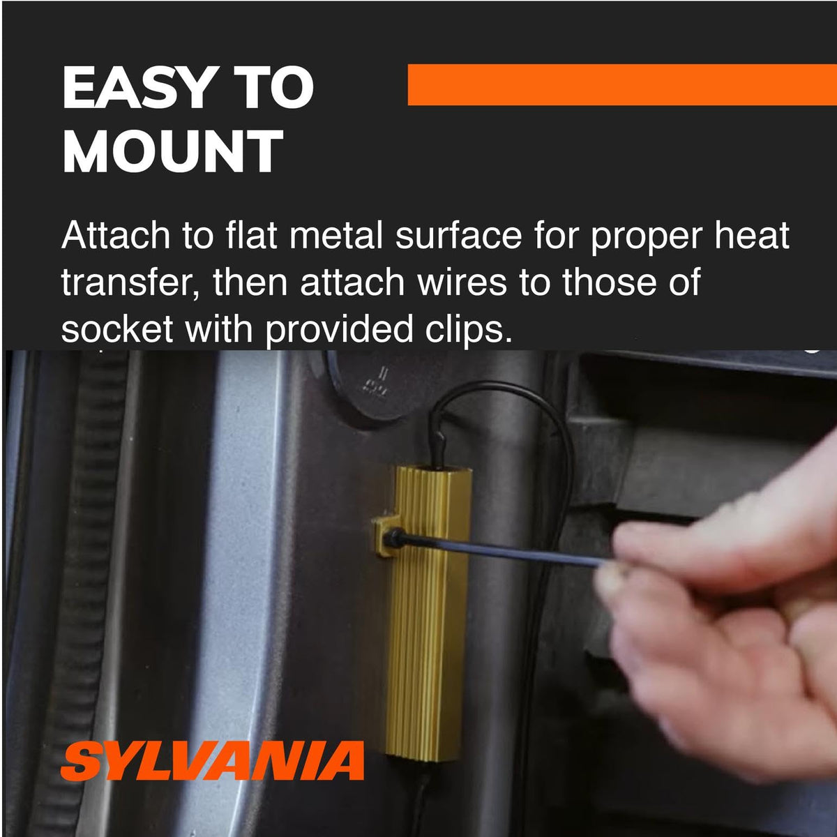 SYLVANIA load equalizer size scale next to ruler showing compact dimensions for tight spaces benefit