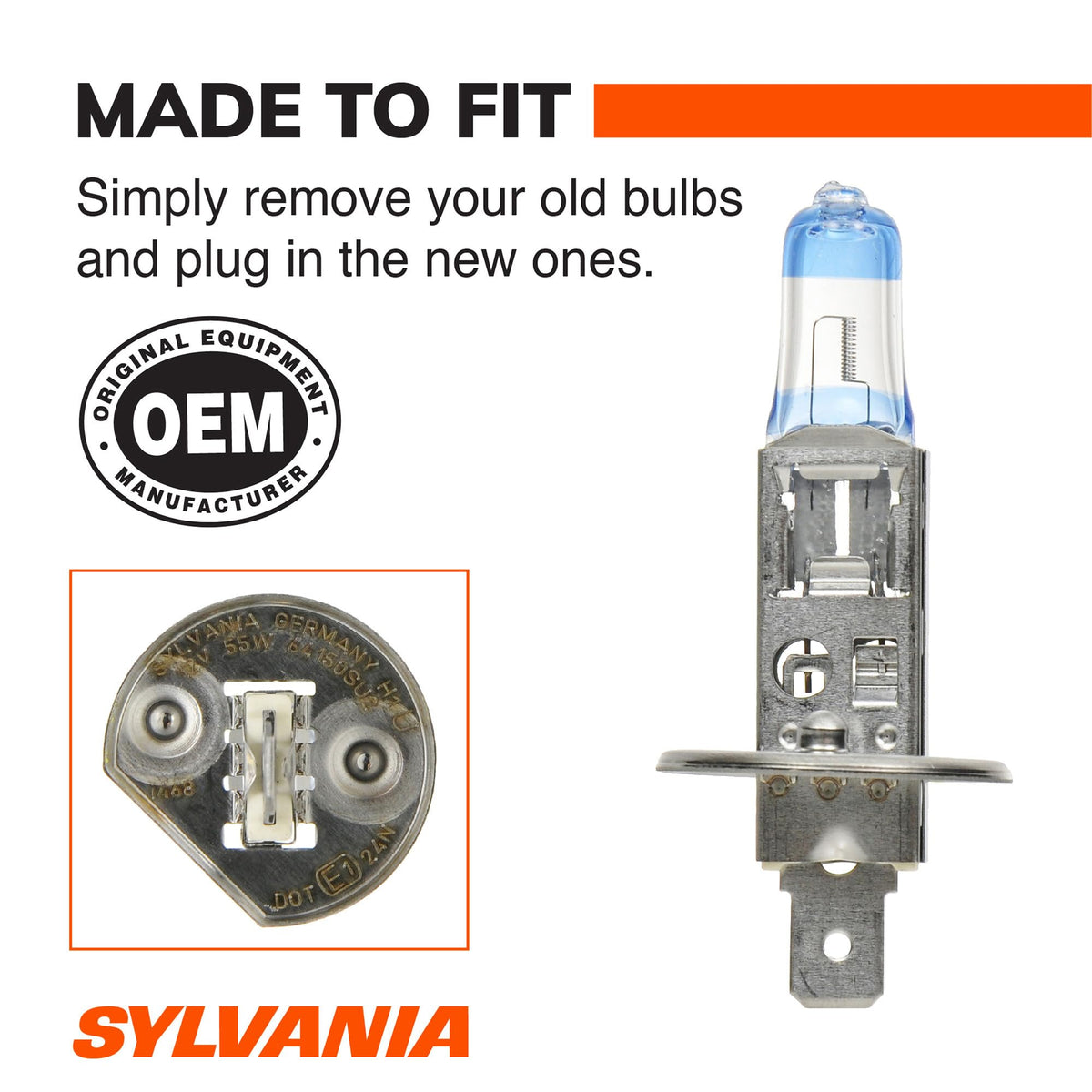 SYLVANIA filament Tri-Band detail illustrating whiter light