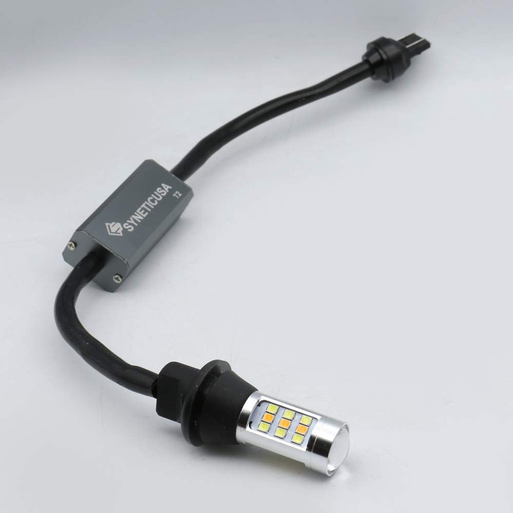 Syneticusa amber turn signal active on car enhancing signaling clarity