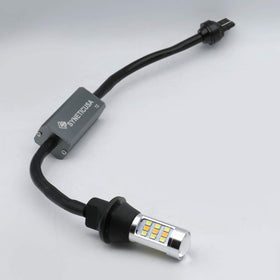 Syneticusa amber turn signal active on car enhancing signaling clarity