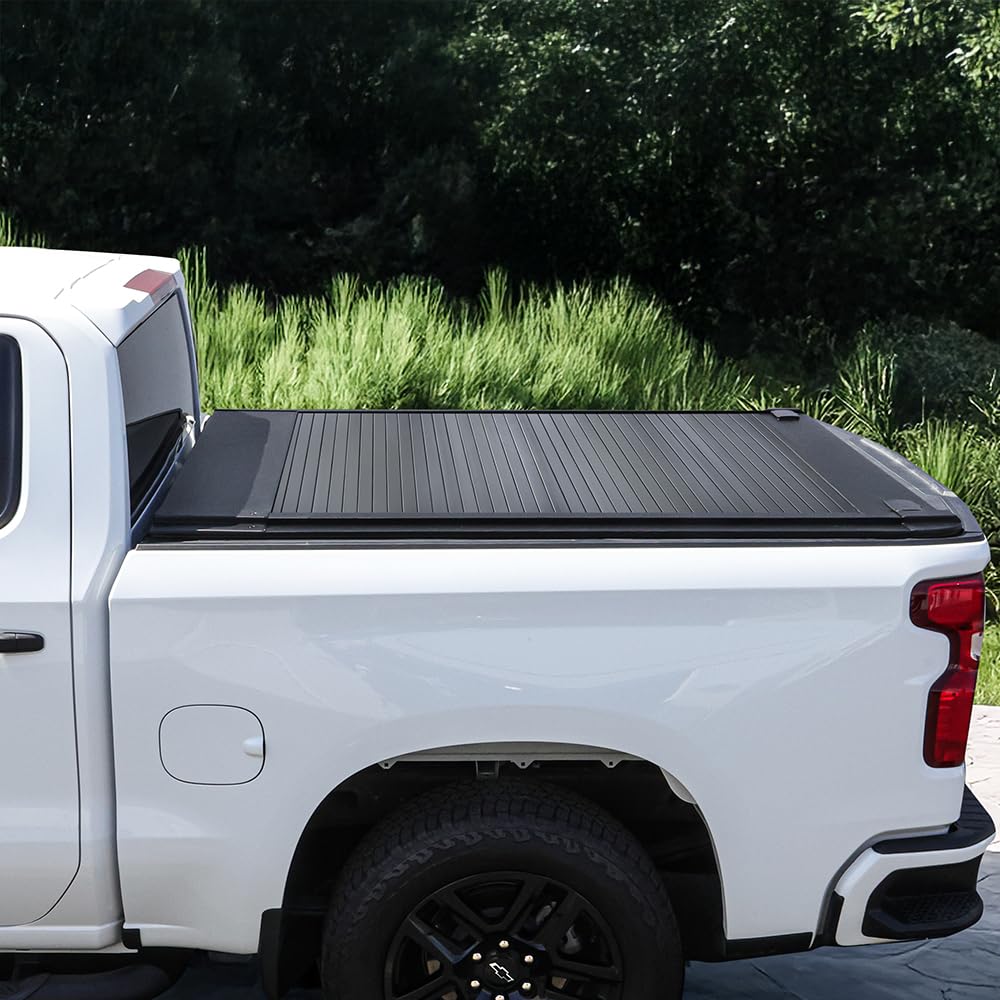 Syneticusa lifestyle shot of truck with tonneau cover parked at home for everyday use
