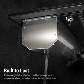 Syneticusa matte black powder-coat texture showing scratch and fade resistance