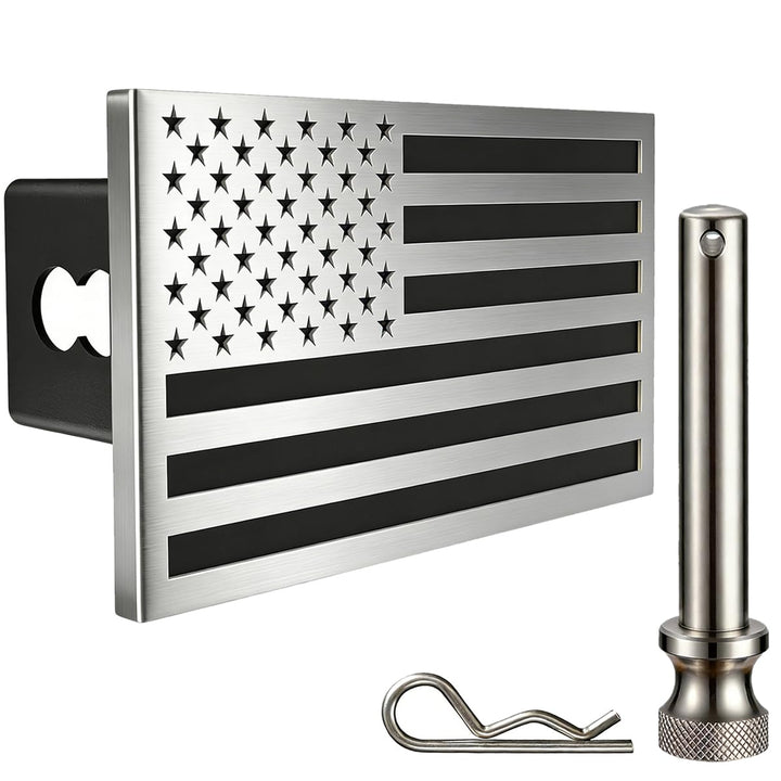 Synrroe front view showing brushed stainless flag and bold contrast for durable styling