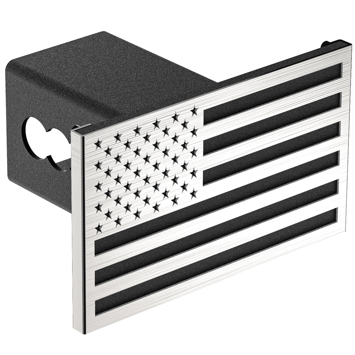 Synrroe front view showing flag design and durable finish, enhances rear appearance