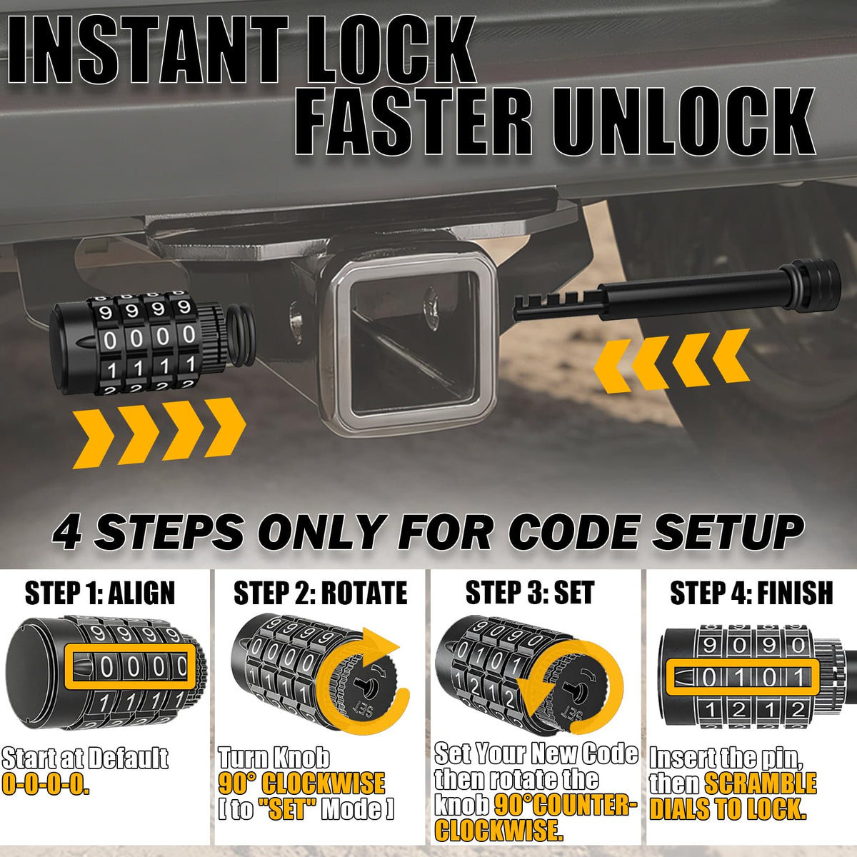 Synrroe lock next to a ruler showing 3.5 inch usable shaft length for compatibility