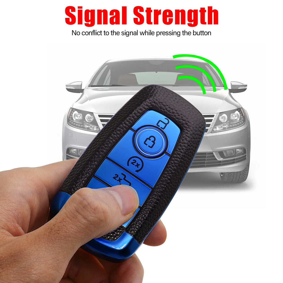 Syodiesn leather keychain and installation tool showing easy setup benefit