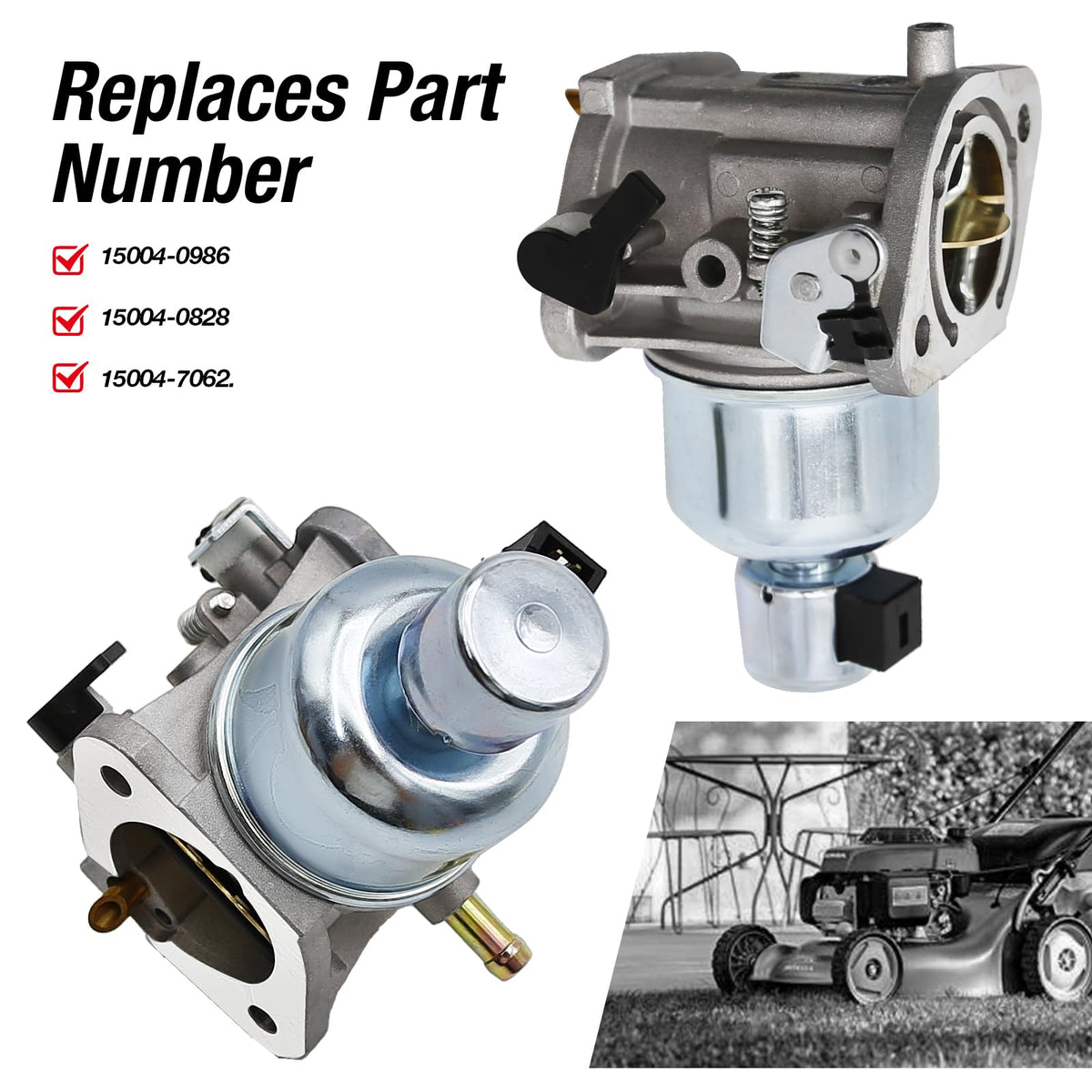 SYOWADA carburetor installed on Kawasaki engine for restored mower performance