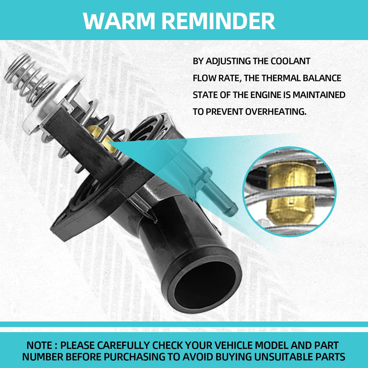 SYudwen thermostat housing packaging and label indicating part identification