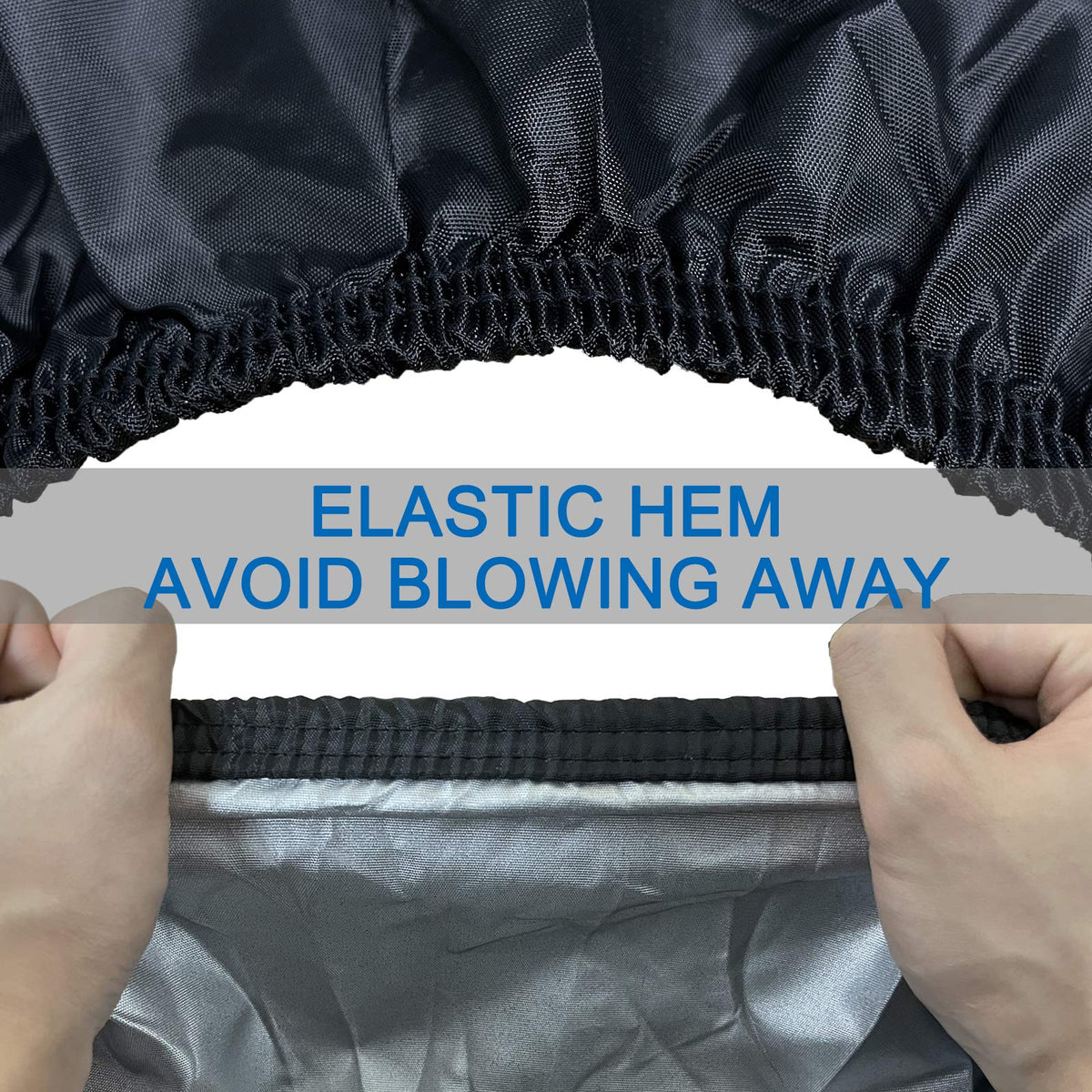 Szblnsm ATV cover elastic hem detail keeping cover secure in wind