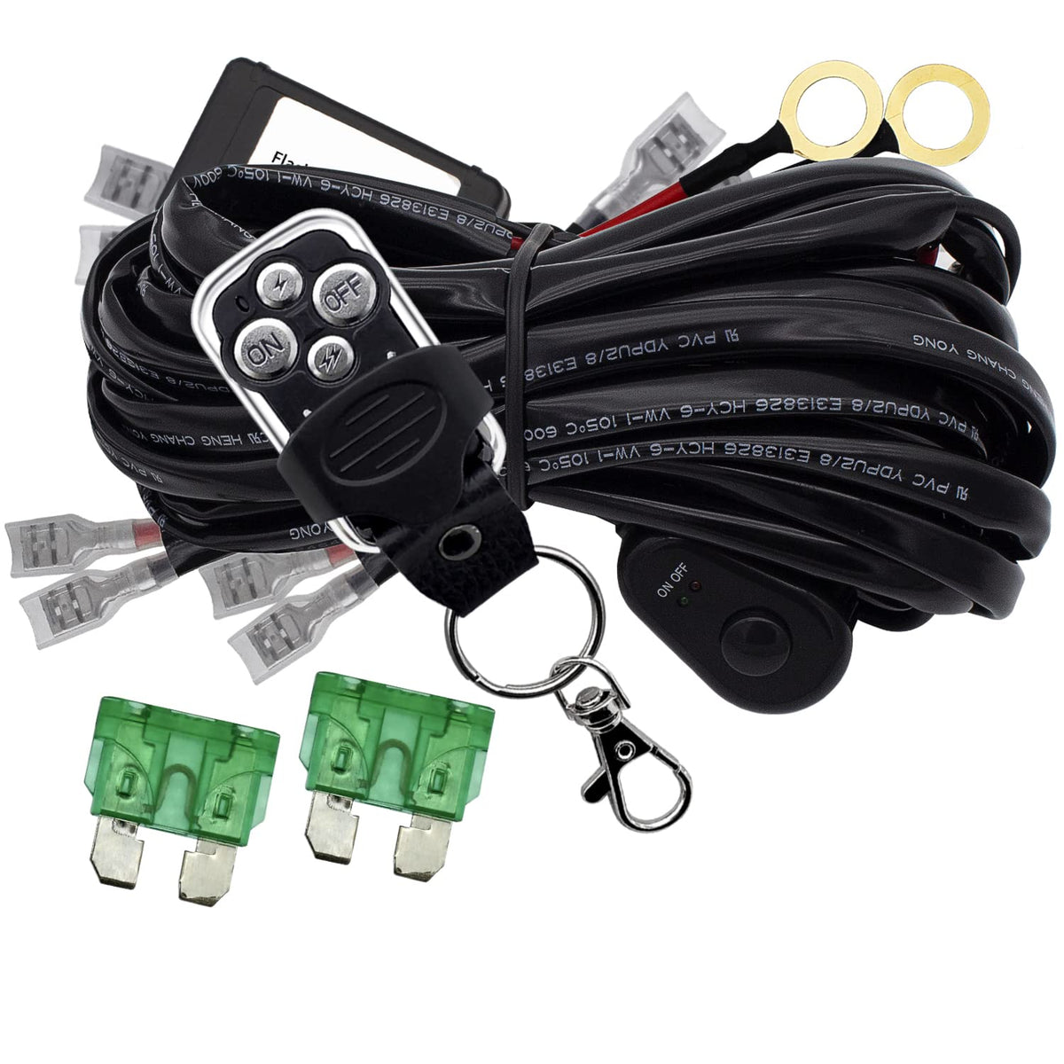 Szdystar harness front assembly showing plug and four leads for quick installation