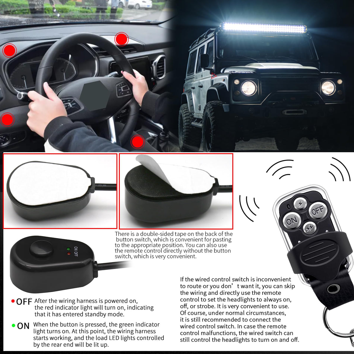 Szdystar harness installed on truck showing clean fit and off-road readiness