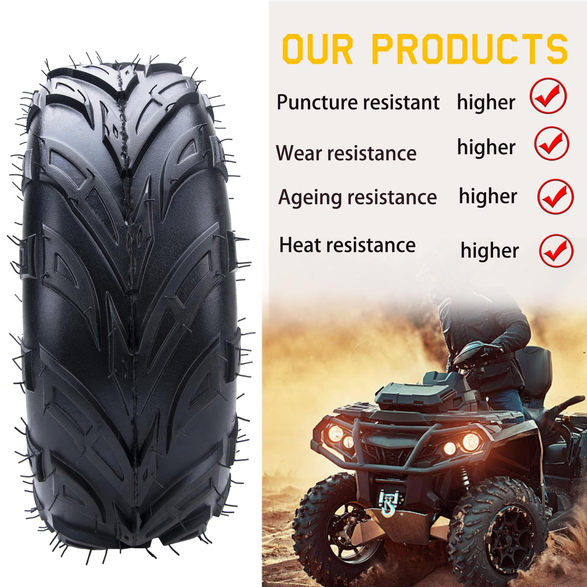 SZLYYDS tire on gravel path showing durability and traction in use