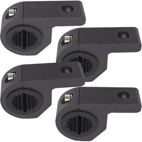 Szplonly front view of 4-piece aluminum clamp kit showing inclusions and benefit of complete mounting hardware