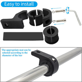 Szplonly clamps next to ruler for scale showing compact size and easy placement on bars