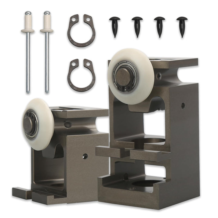 SZQBZMJ front view of bearing block kit showing included parts and fitment benefit