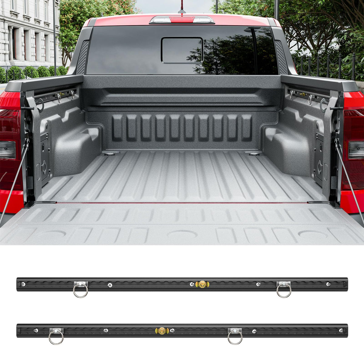 SZYANG trail rail front view showing full-length fit and secure cargo benefit