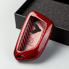 T-carbon front view of key fob cover showing fit and protection