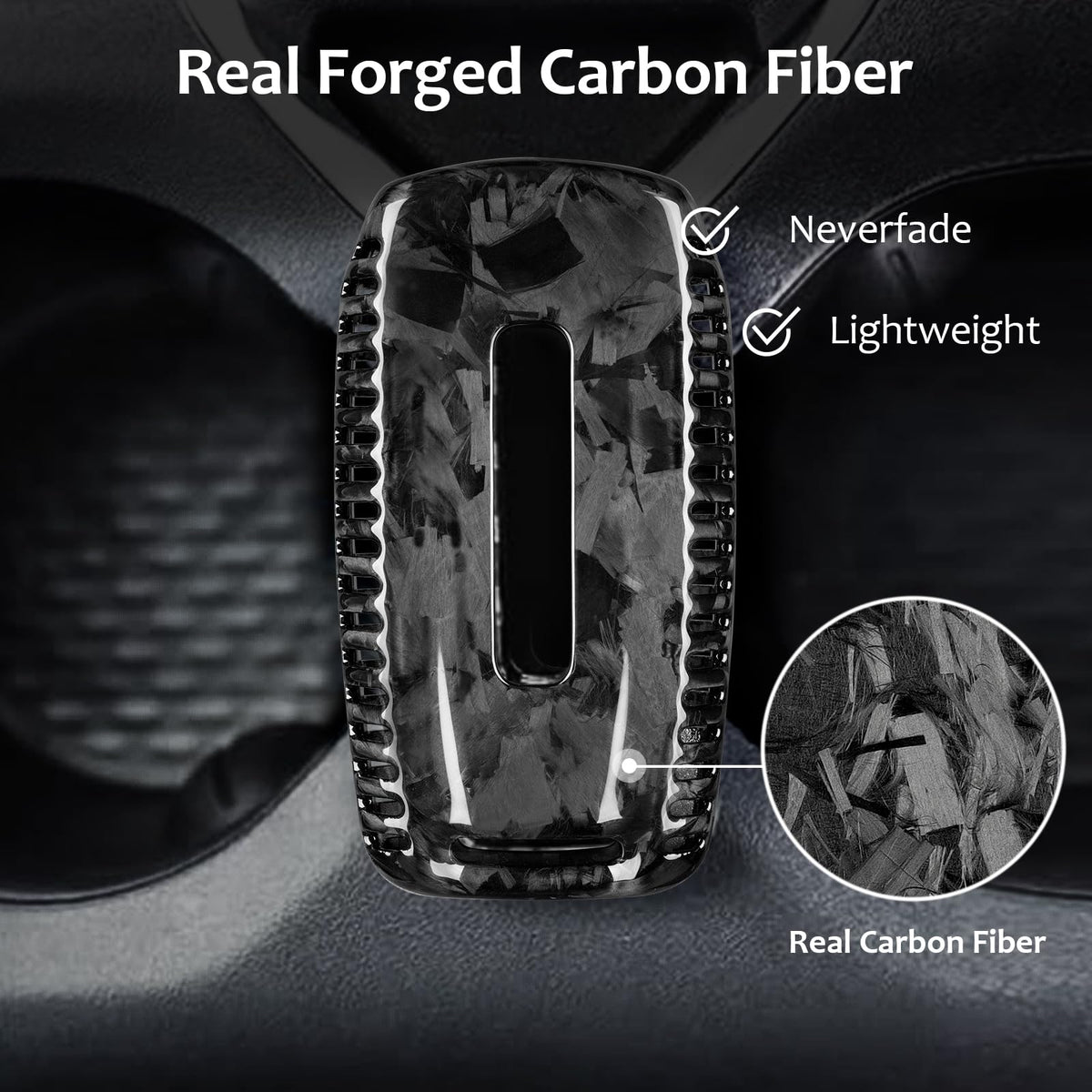 T-carbon key fob button access closeup preserving easy remote use
