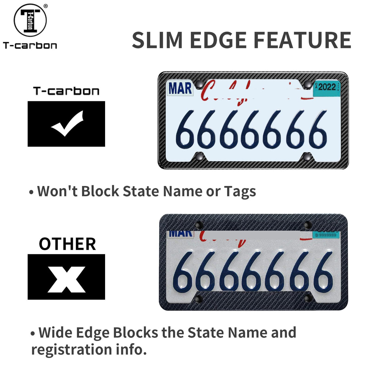 T-carbon mounting hardware and screws displayed for easy-install benefit