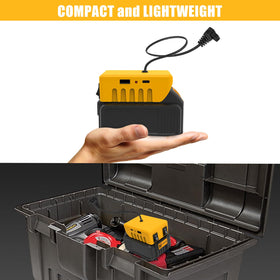 T-SUNiceM adapter next to toolbox showing small size for easy transport