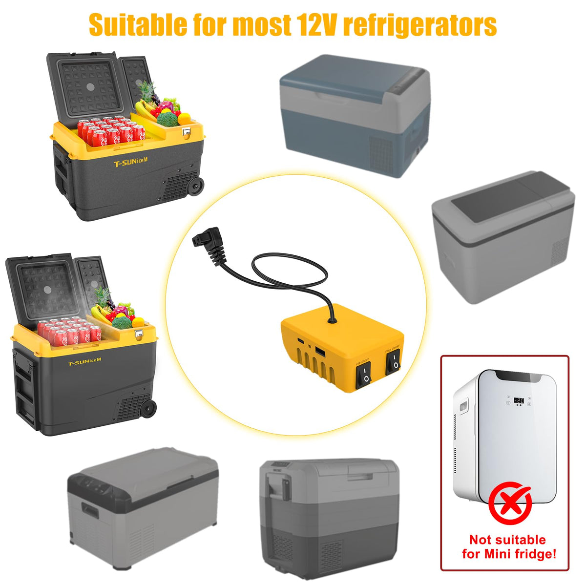 T-SUNiceM adapter attached to Dewalt battery showing tool-free connection convenience