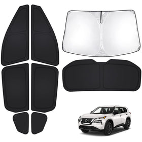 T TGBROS front windshield shade installed reduces cabin heat