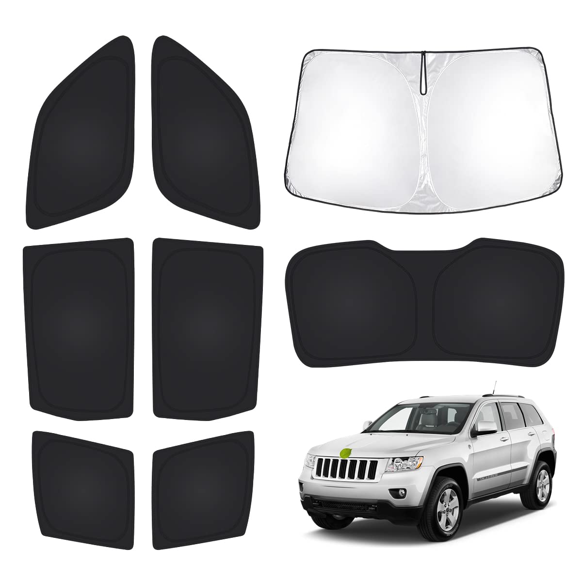 T TGBROS front windshield shade showing full coverage and heat reduction