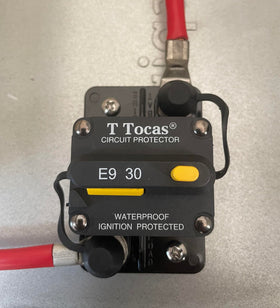 T Tocas close-up of 1/4"-28 threaded studs for secure electrical connections